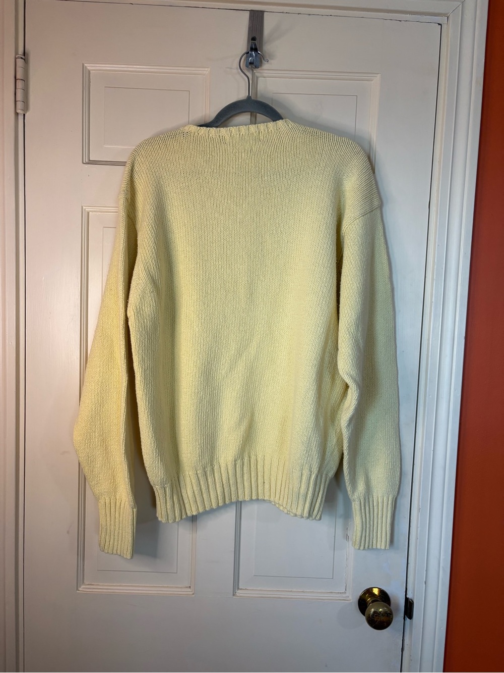 Polo Ralph Lauren Sweater Mens XL Yellow Knit Pullover Crew Neck Stretch Preppy - Picture 5 of 7